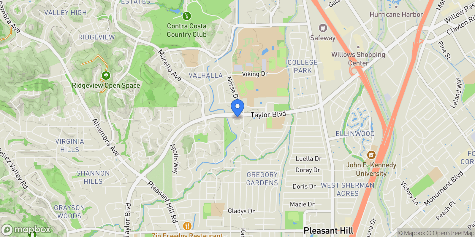 Map showing 117 Haven Circle, Pleasant Hill, California, United States.