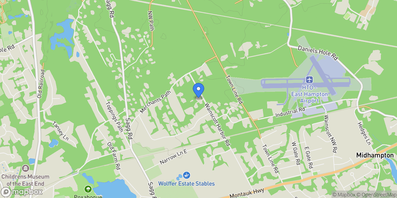 Map showing Wainscott Harbor Roa, Sagaponack, New York, United States.