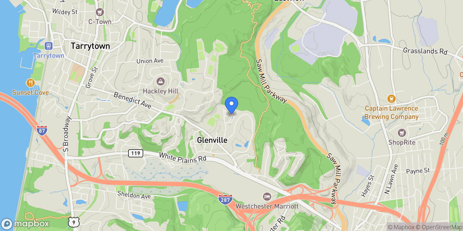 Map showing 25 Glen Hill Lane 25, Tarrytown, NY 10591, Tarrytown, New York, United States.