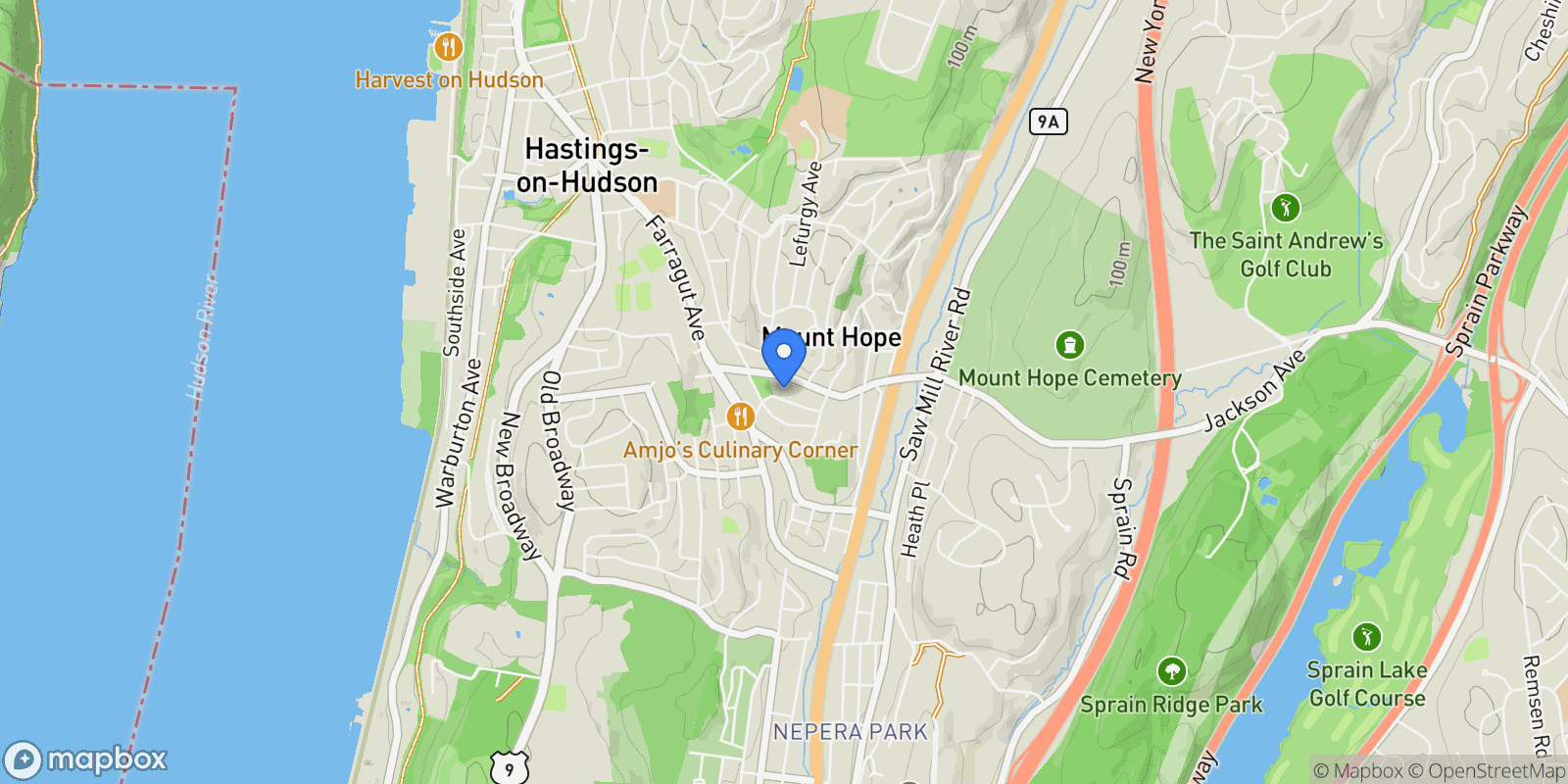 Map showing 25 Fenwick Road, Hastings-on-Hudson, NY 10706, Hastings-on-Hudson, New York, United States.