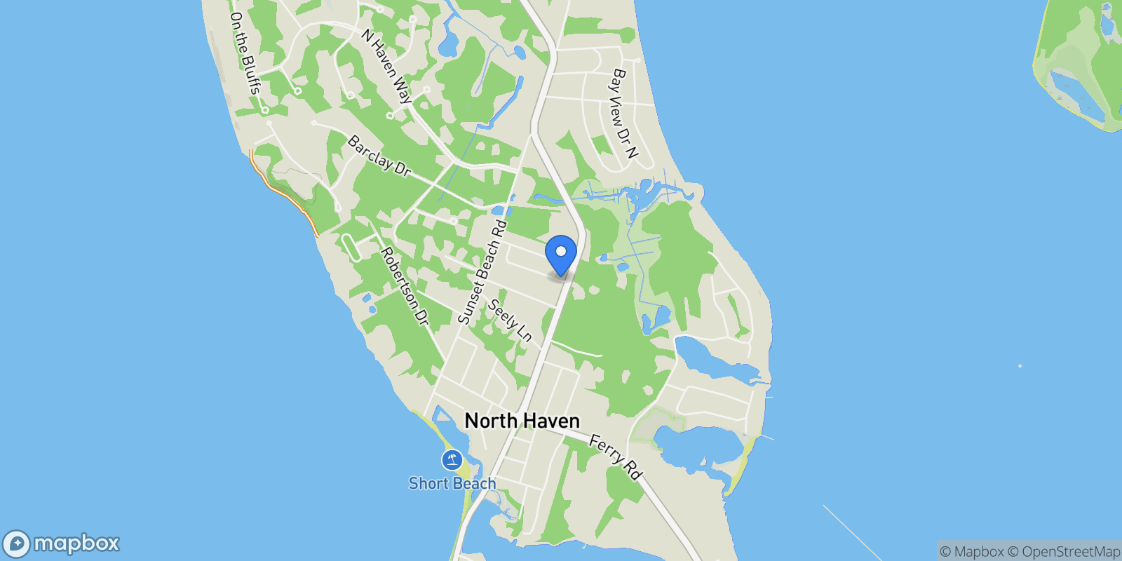 Map showing Bayberry Lane, Sag Harbor, New York, United States.