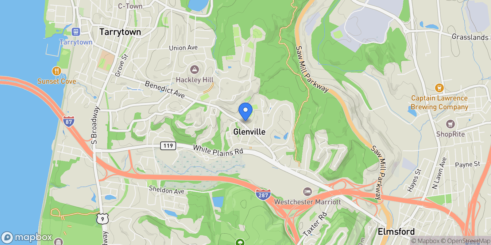 Map showing 443 Benedict Avenue, Tarrytown, NY 10591, Tarrytown, New York, United States.