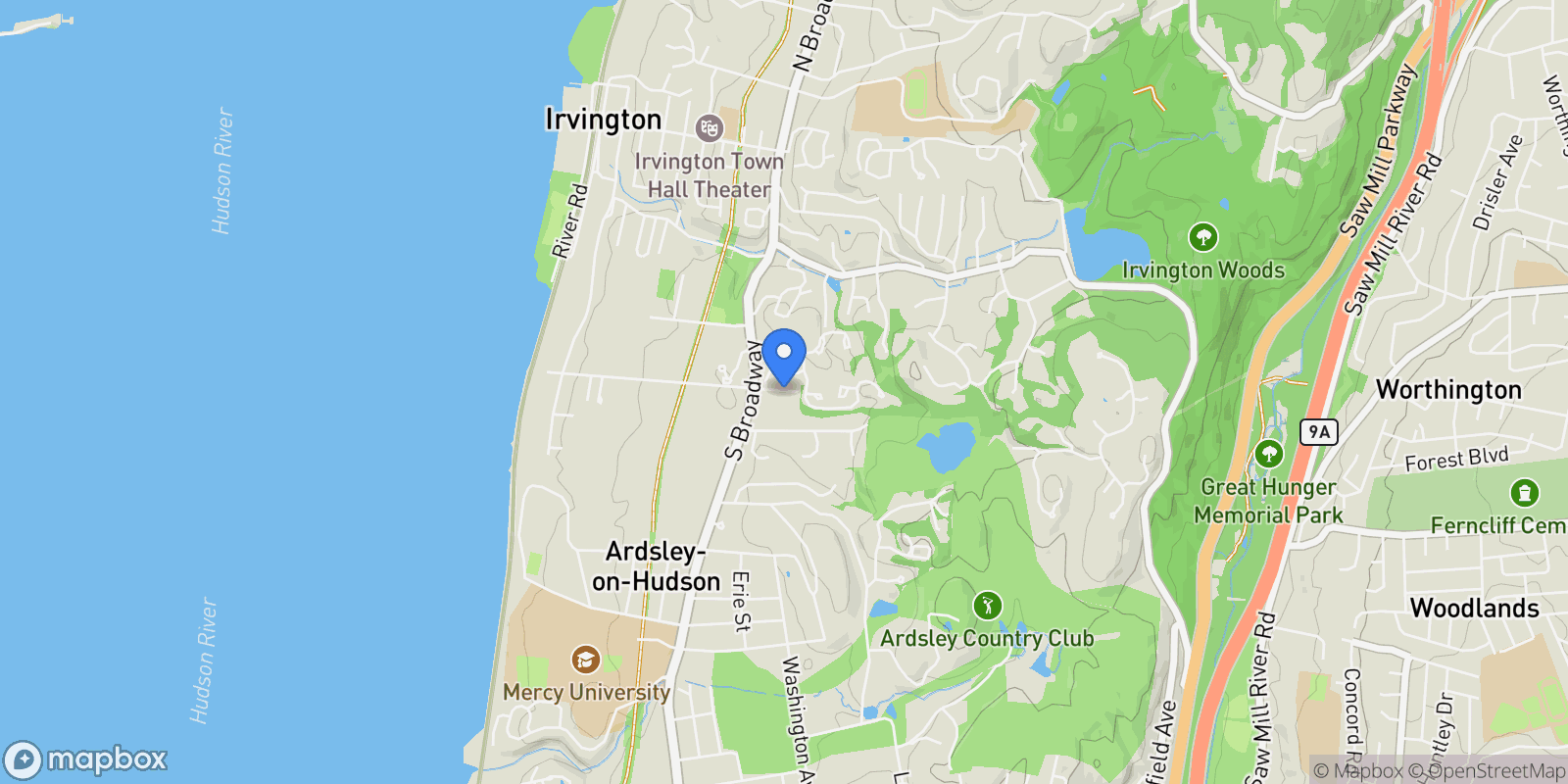 Map showing 22 E Clinton Avenue, Irvington, NY 10533, Irvington, New York, United States.