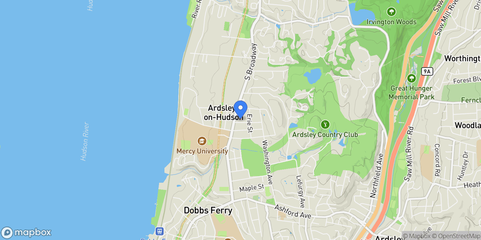 Map showing 1 Roland Road, Irvington, NY 10533, Irvington, New York, United States.