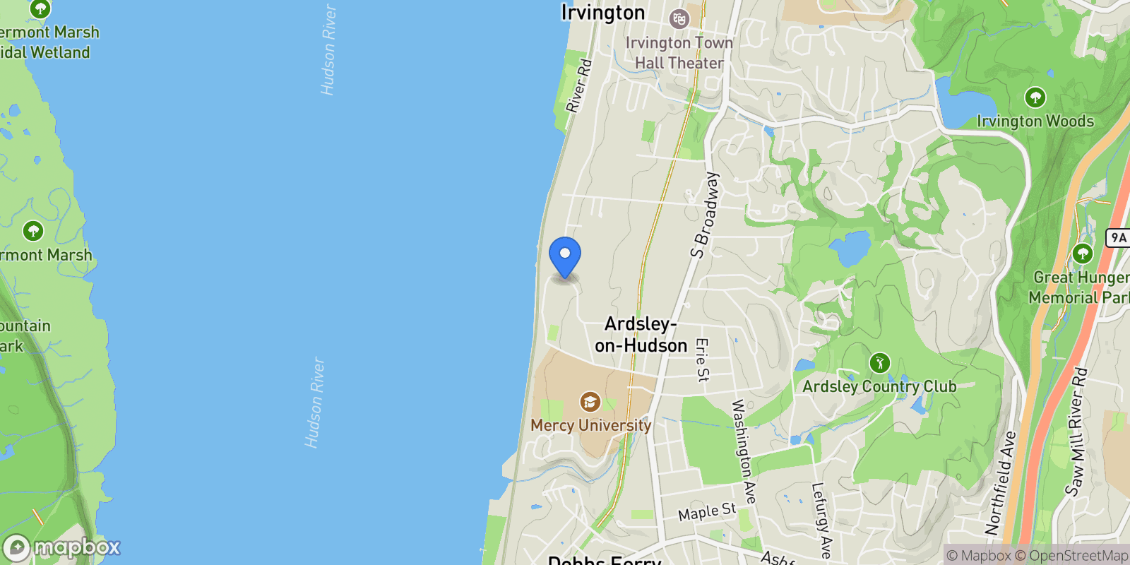 Map showing 100 W Ardsley Avenue 7KL, Irvington, NY 10533, Irvington, New York, United States.