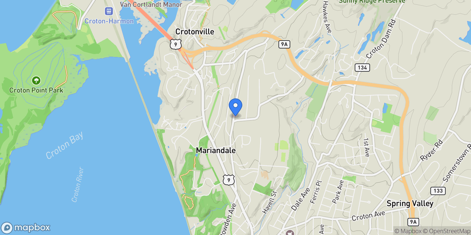 Map showing 70 Cedar Lane, Ossining, NY 10562, Ossining, New York, United States.