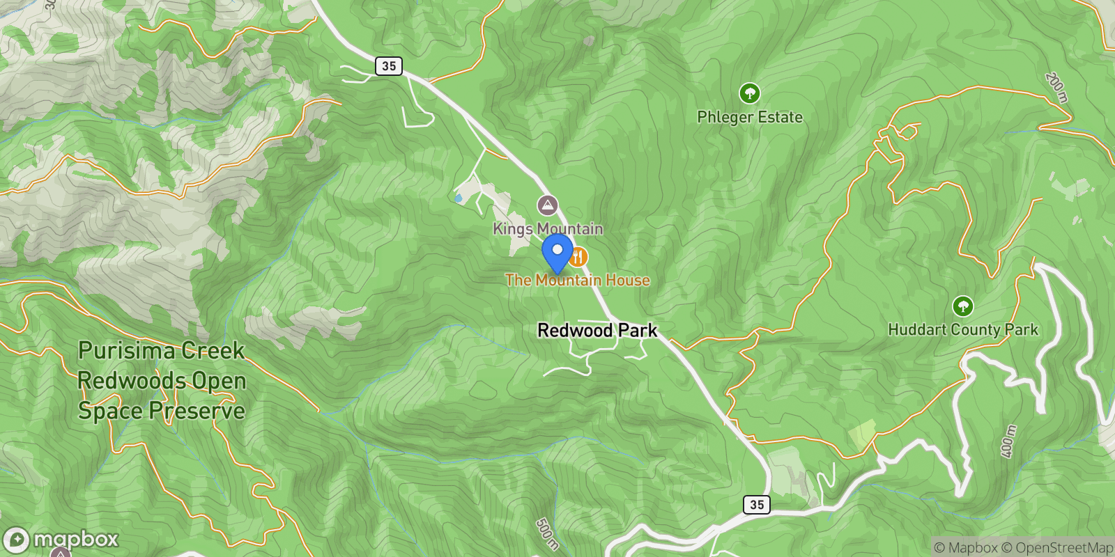 Map showing 13872 Silver Sky Way, Emerald Hills, California, United States.