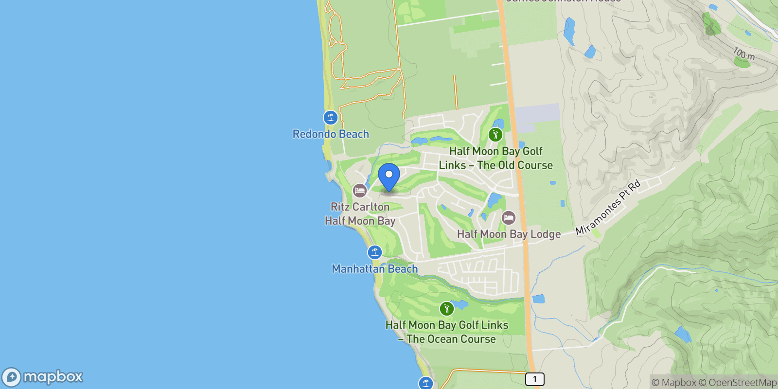 Map showing 15 Ashdown Place, Half Moon Bay, California, United States.
