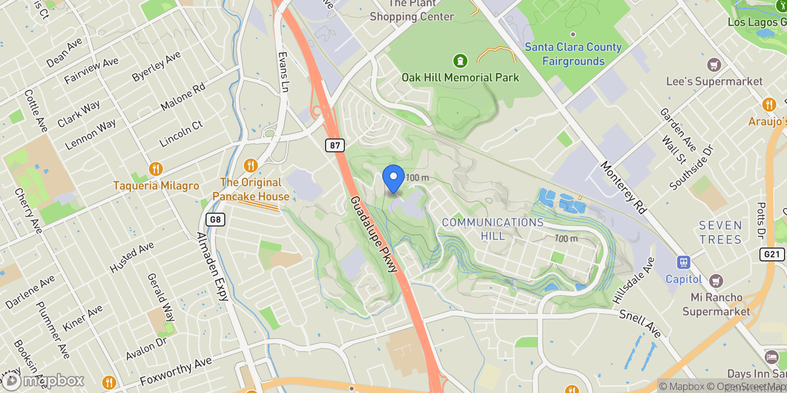 Map showing 2661 Carol Drive, San Jose, California, United States.