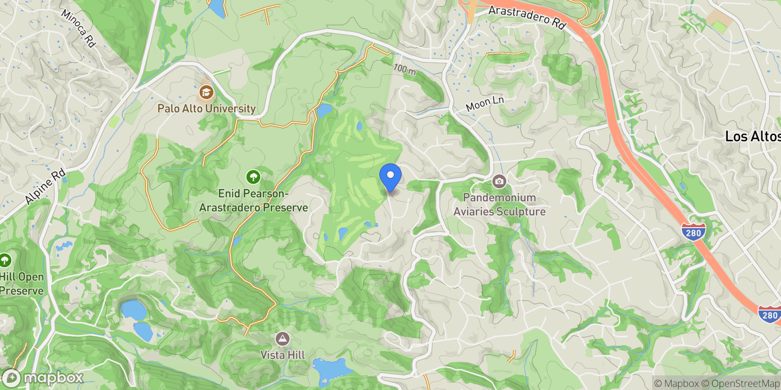 Map showing 2987 Alexis Drive, Stanford, California, United States.