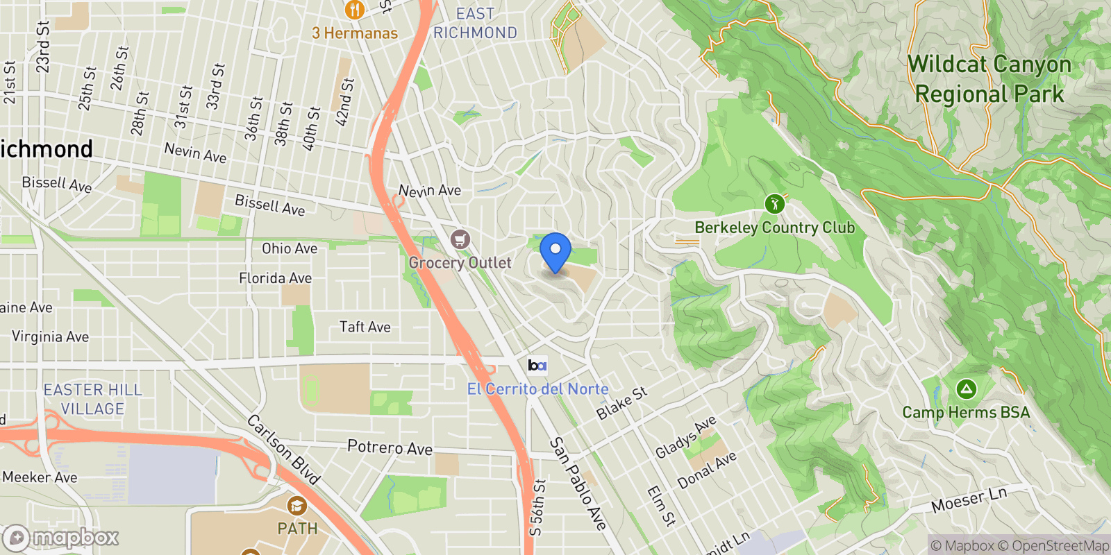 Map showing 2063 Tapscott Ave., El Cerrito, California, United States.