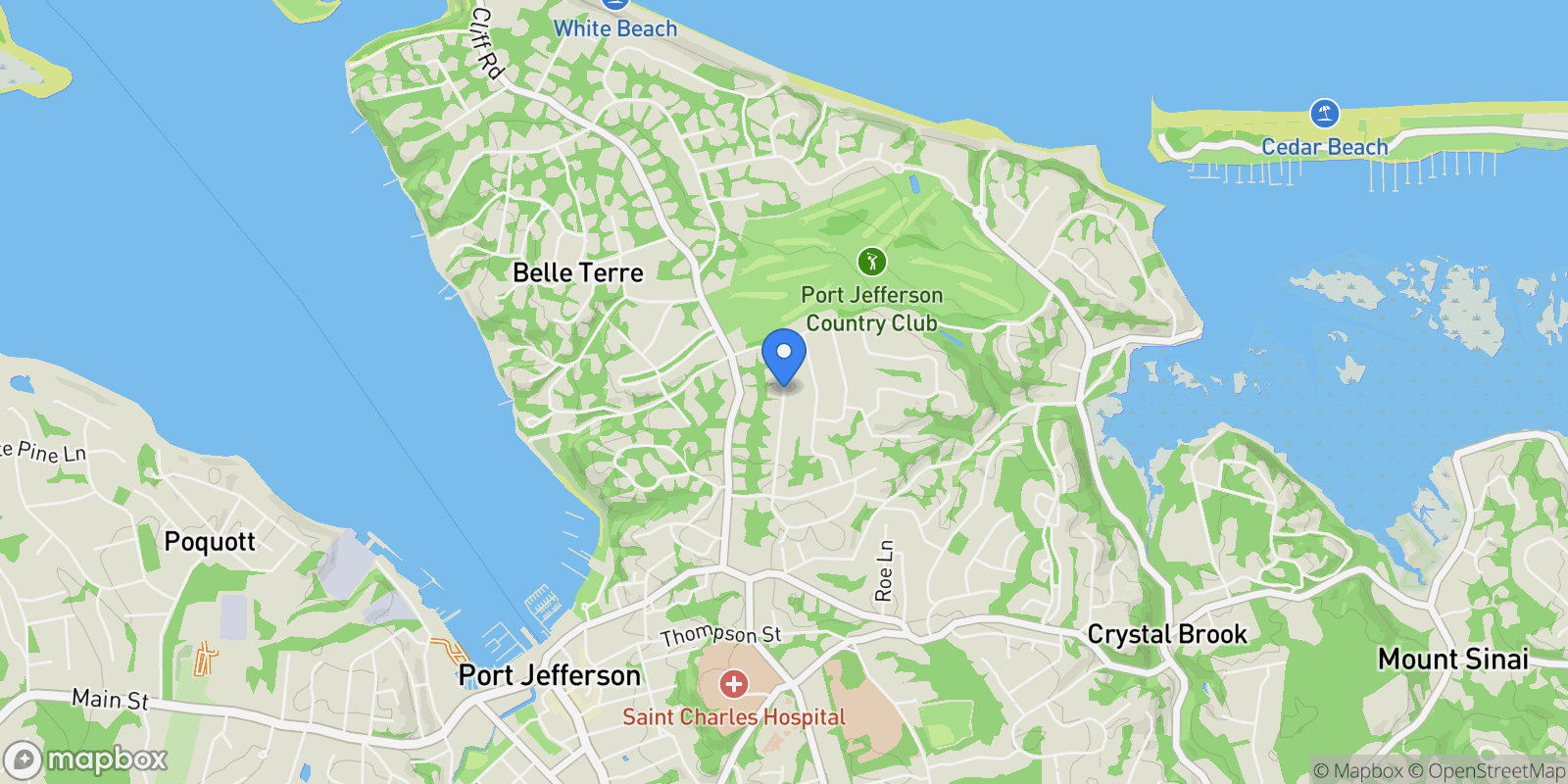 Map showing Soundview Drive, Port Jefferson, New York, United States.