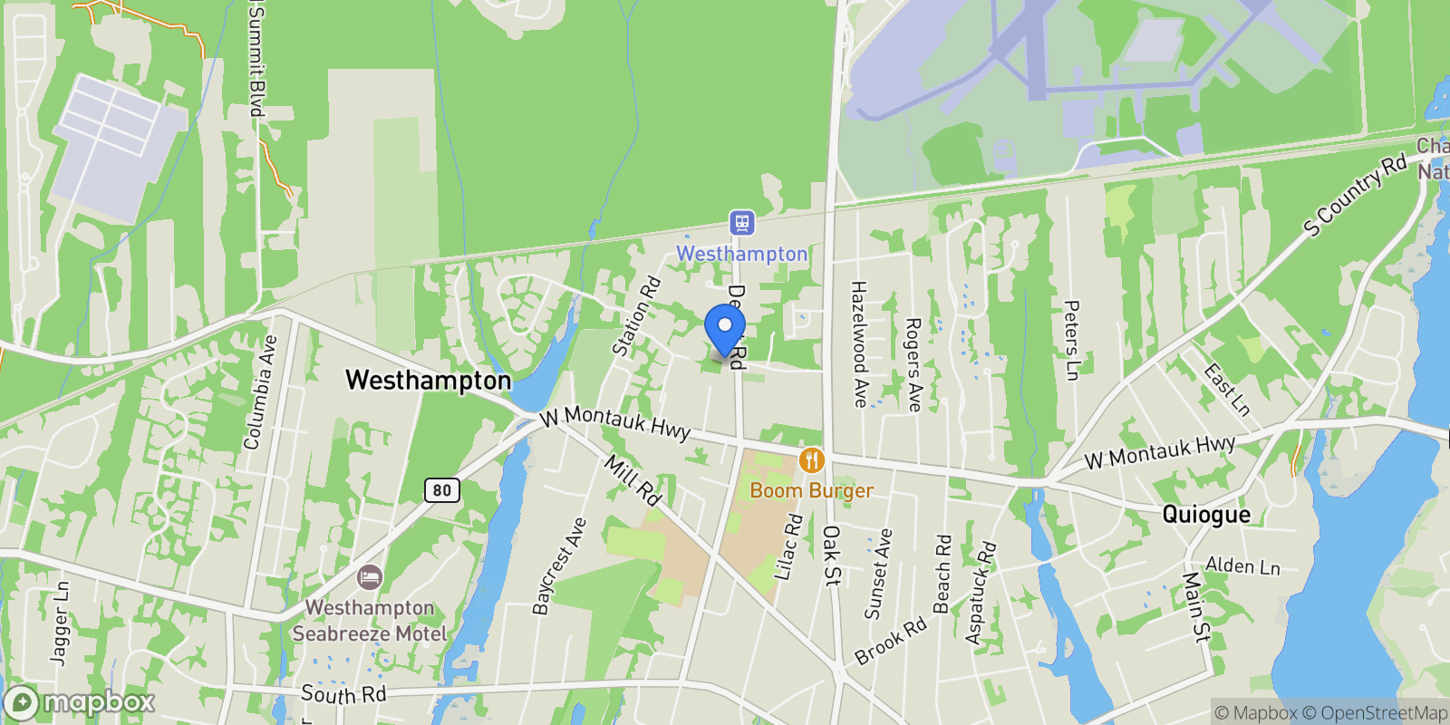 Map showing Depot Road, Westhampton, New York, United States.