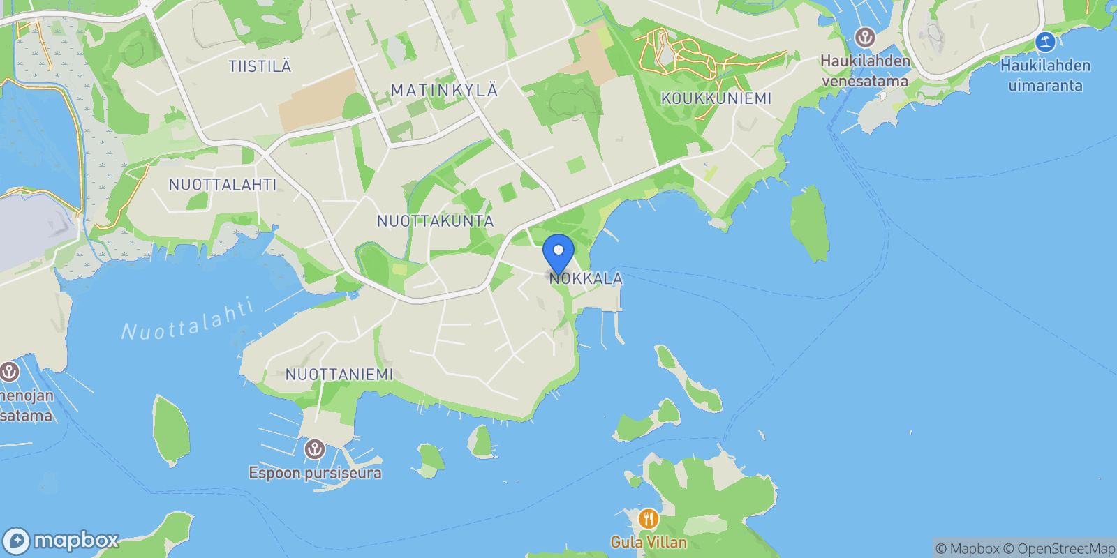 Map showing Nokkalanpuisto 9, 02230 Espoo, Finland, Lahnus, Uusimaa, Finland.