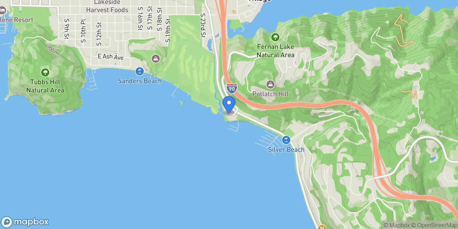 Map showing 2031 S Island Green Dr, Coeur d'Alene, ID 83814, Coeur d'Alene, Idaho, United States.