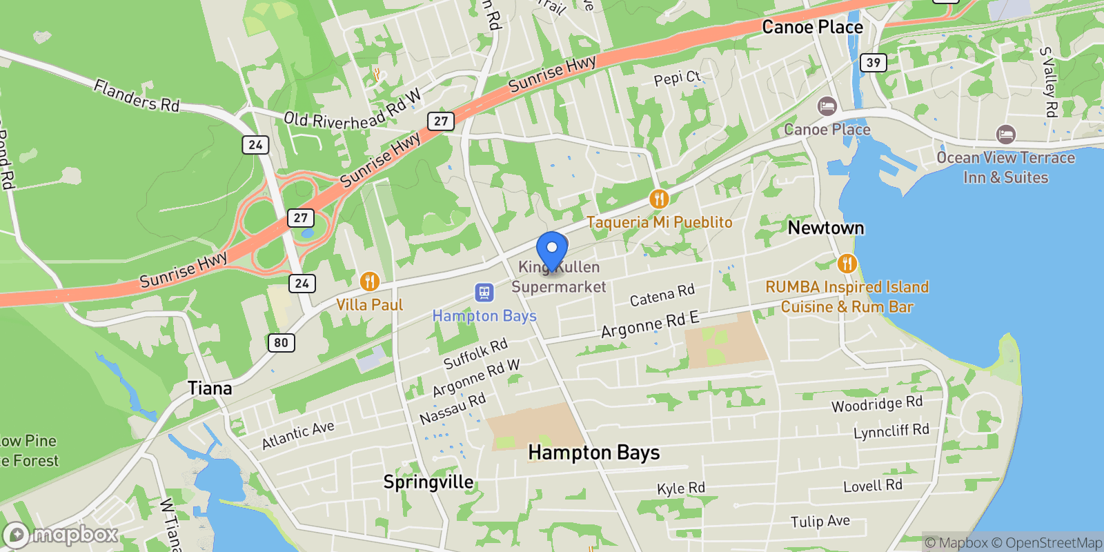 Map showing Fanning Avenue, Hampton Bays, New York, United States.