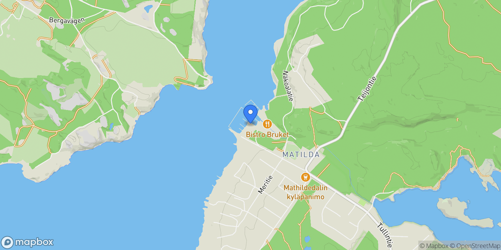 Map showing Ruukinrannantie 4, 25660 Matilda, Finland, Mathildedal, Southwest Finland, Finland.