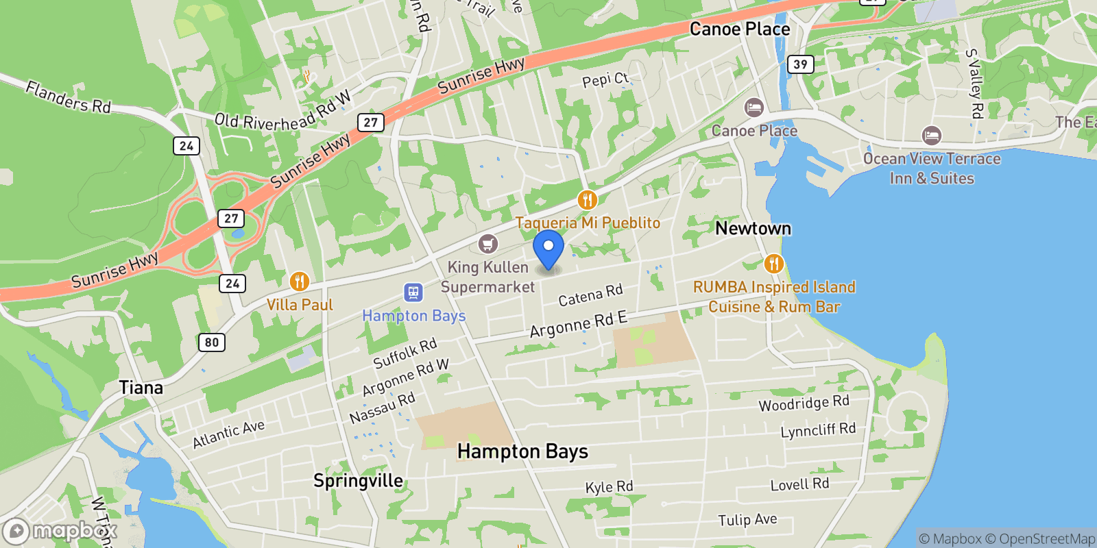 Map showing Fanning Avenue, Hampton Bays, New York, United States.