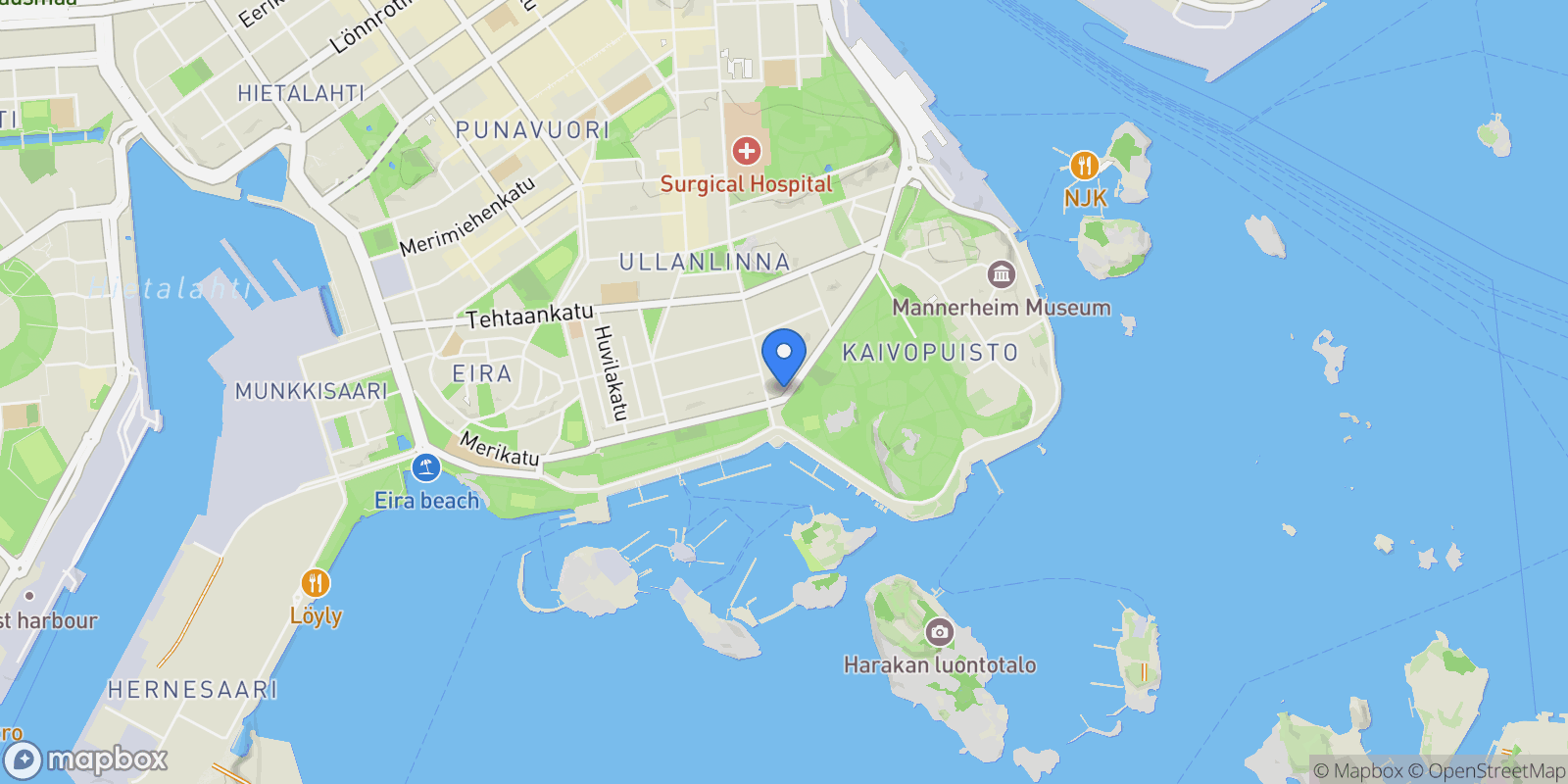 Map showing Puistokatu 11, 00140 Helsinki, Finland, Helsinki, Uusimaa, Finland.