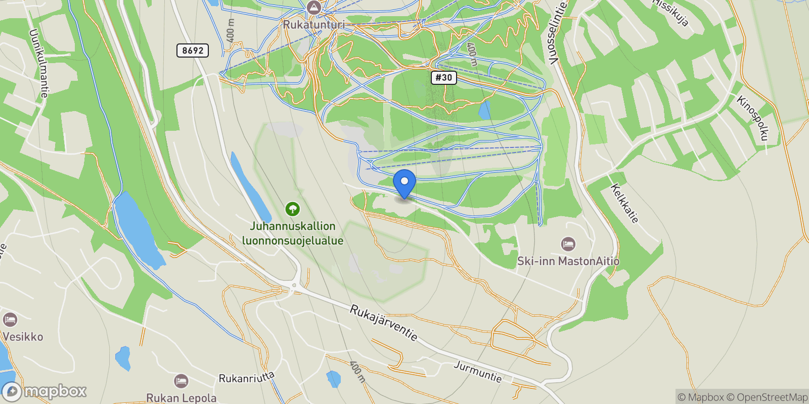 Map showing Juhannuskalliontie 21b, 93830 Kuusamo, Finland, Kuusamo, Finland.