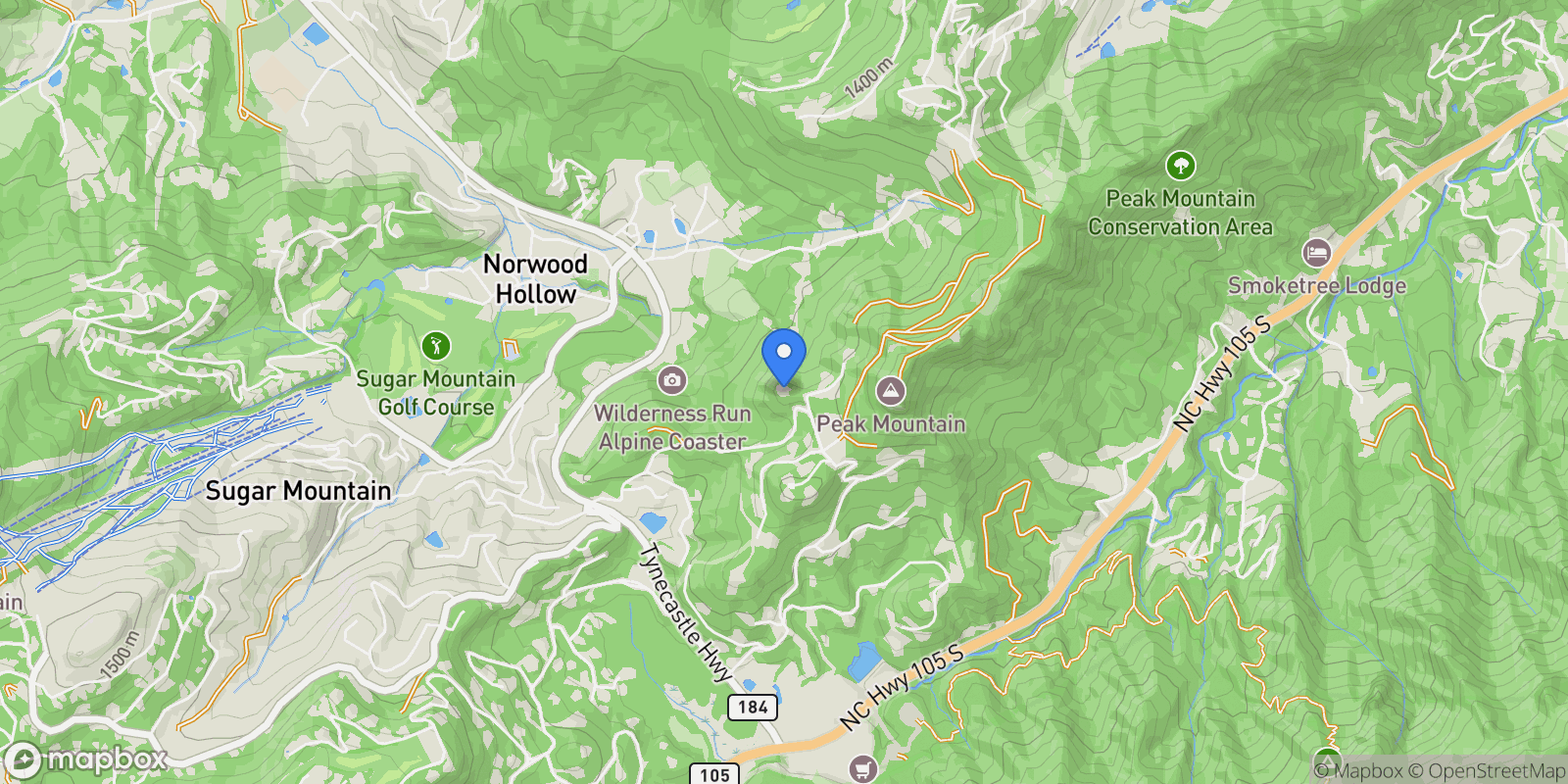 Map showing 45 Dunbarton Road, Banner Elk, NC 28604, Banner Elk, North Carolina, United States.