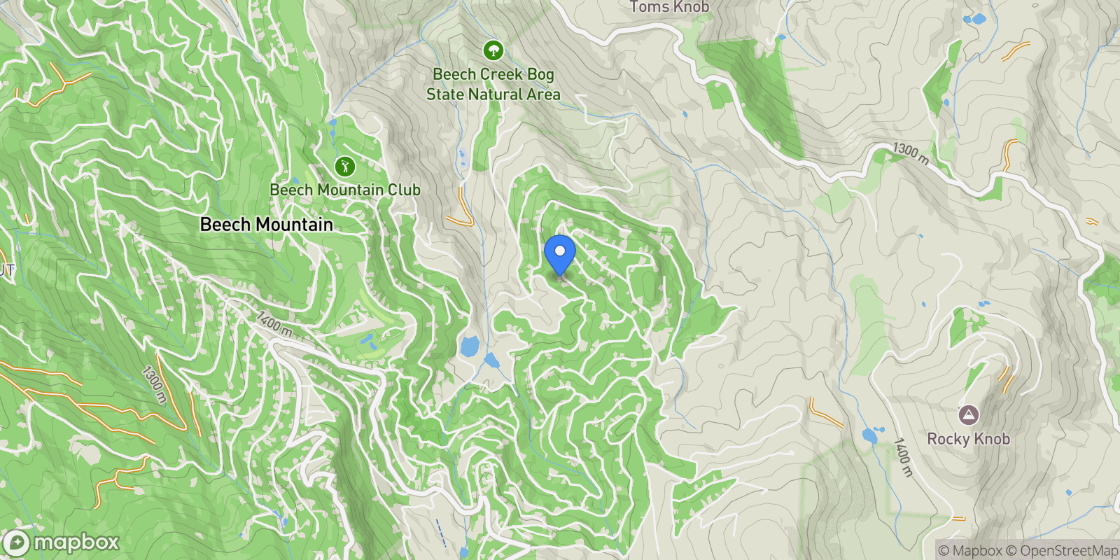 Map showing 107 Heather Lane, Beech Mountain, NC 28604, Banner Elk, North Carolina, United States.