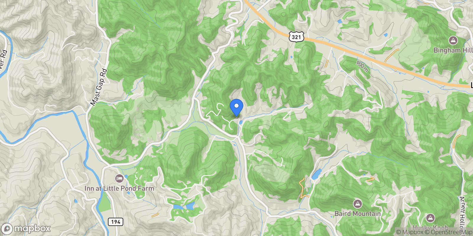 Map showing 236 Turkeyfoot Lane, Vilas, NC 28692, Vilas, North Carolina, United States.