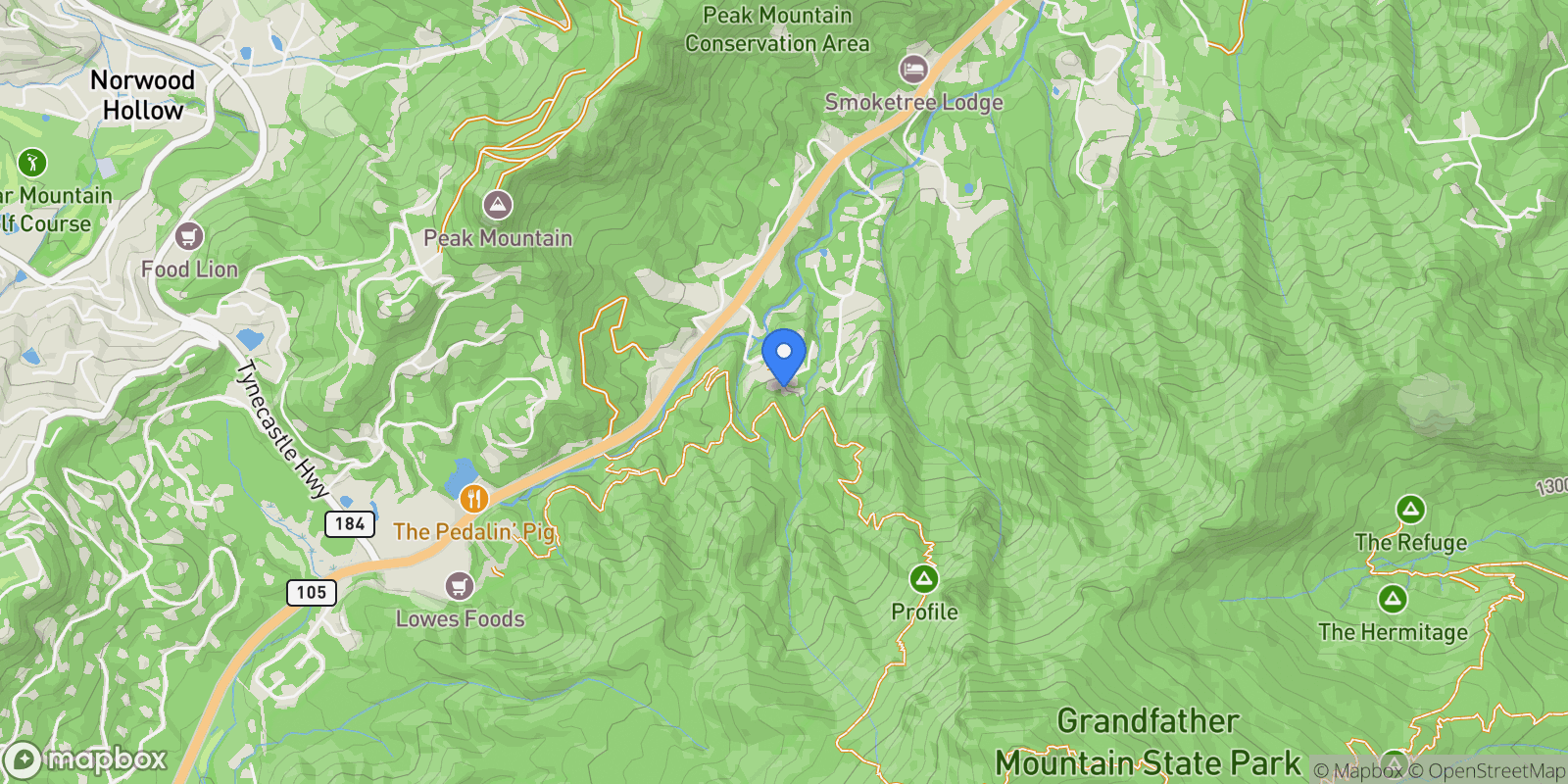Map showing 429 Adams Apple, Banner Elk, NC 28604, Banner Elk, North Carolina, United States.