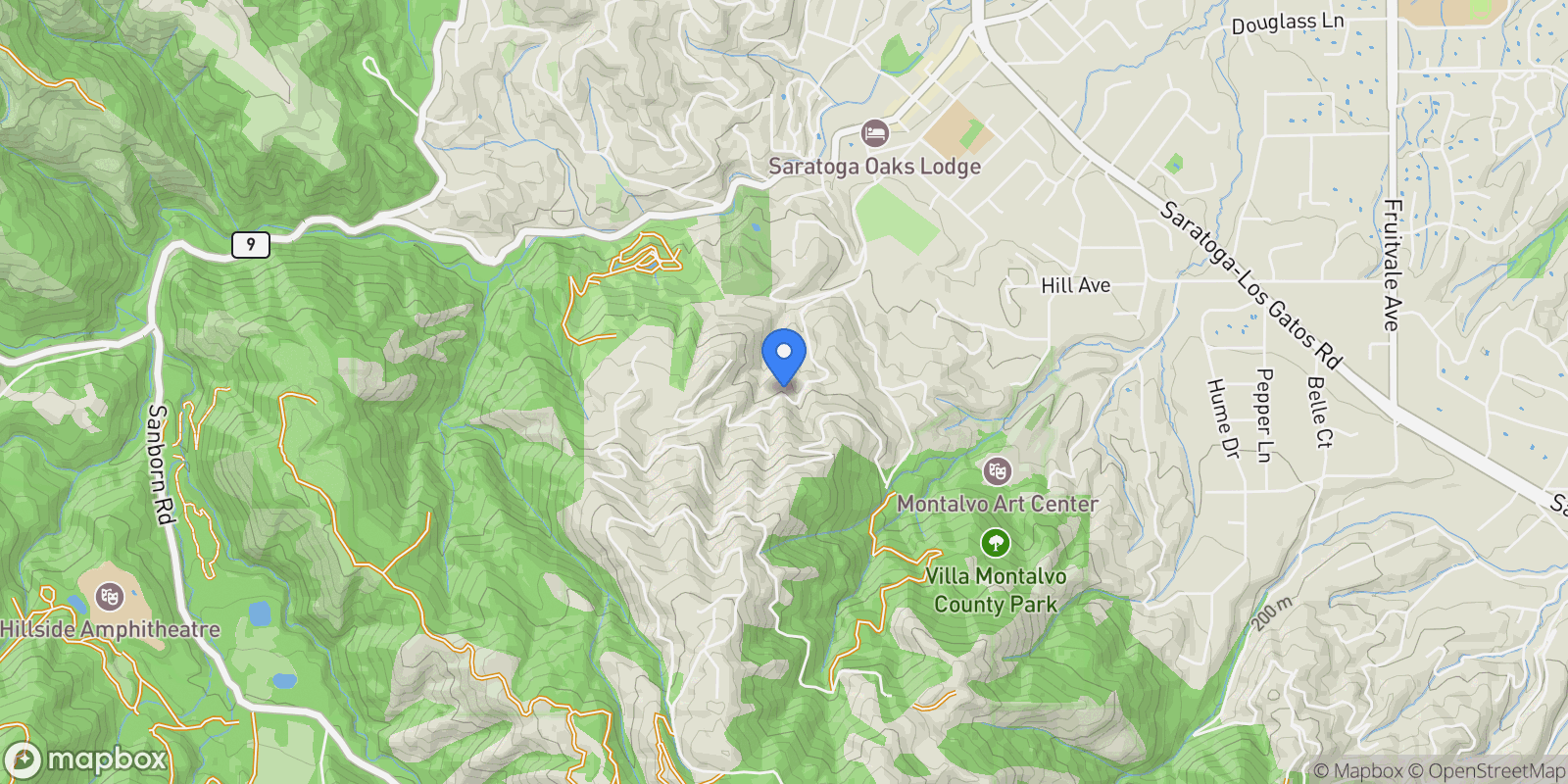 Map showing 15269 Bohlman Road, Saratoga, California, United States.