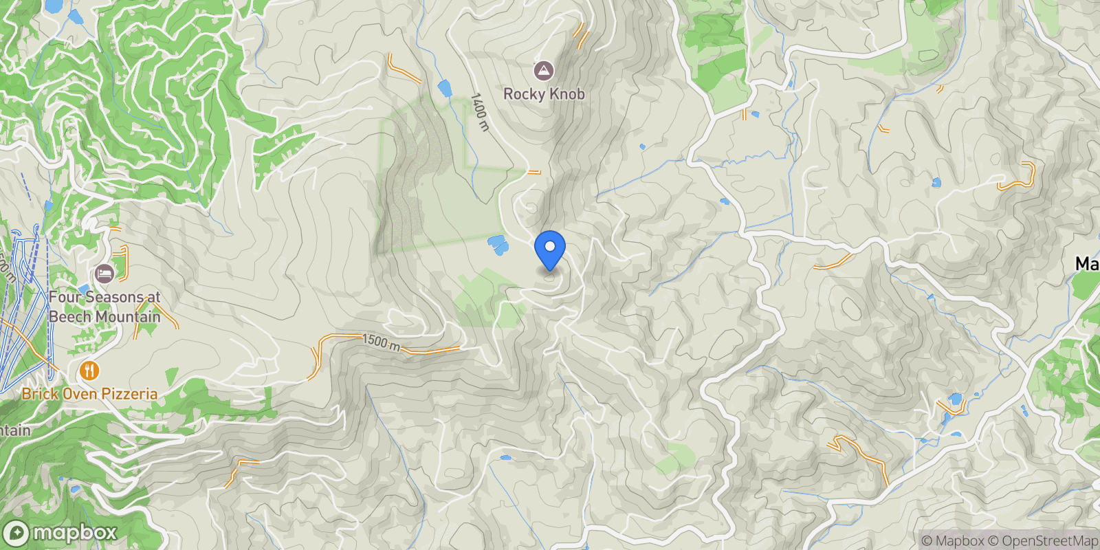 Map showing 1725 Shawnee Road, Banner Elk, NC 28604, Banner Elk, North Carolina, United States.