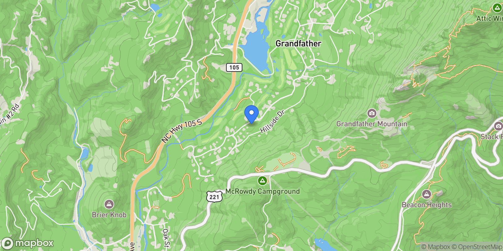 Map showing 1325 Golf Course Road, Linville, NC 28646, Linville, North Carolina, United States.