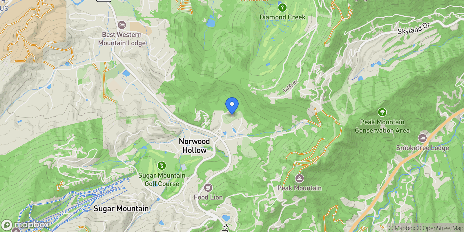 Map showing 118 Paupers Ridge Lane, Banner Elk, NC 28604, Banner Elk, North Carolina, United States.
