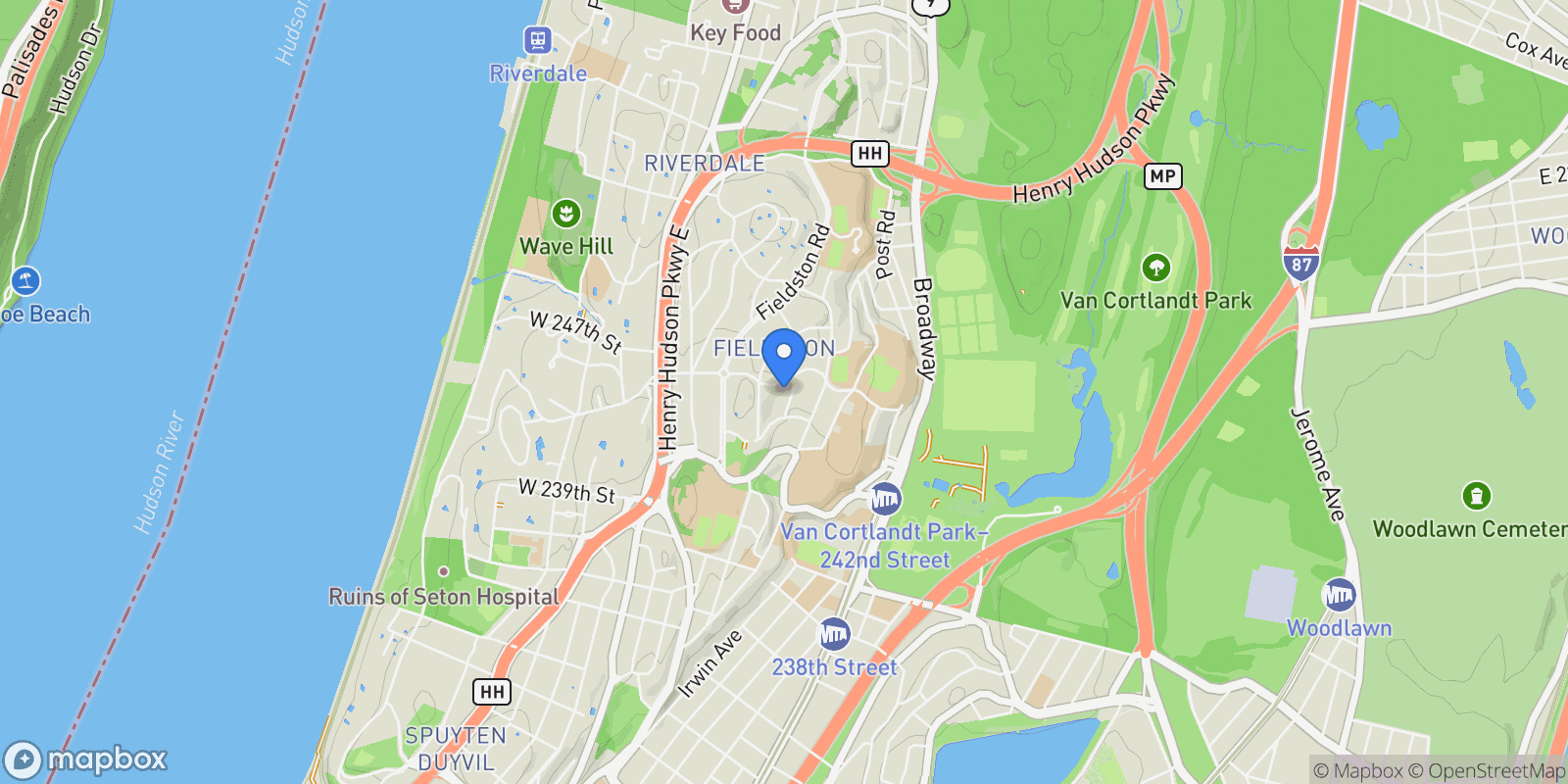 Map showing 4525 Greystone Avenue, New York, New York, United States.