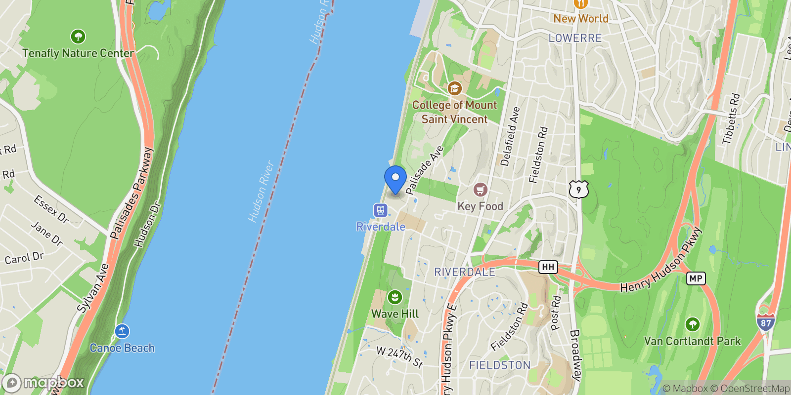 Map showing 5445 Palisade Avenue, New York, New York, United States.