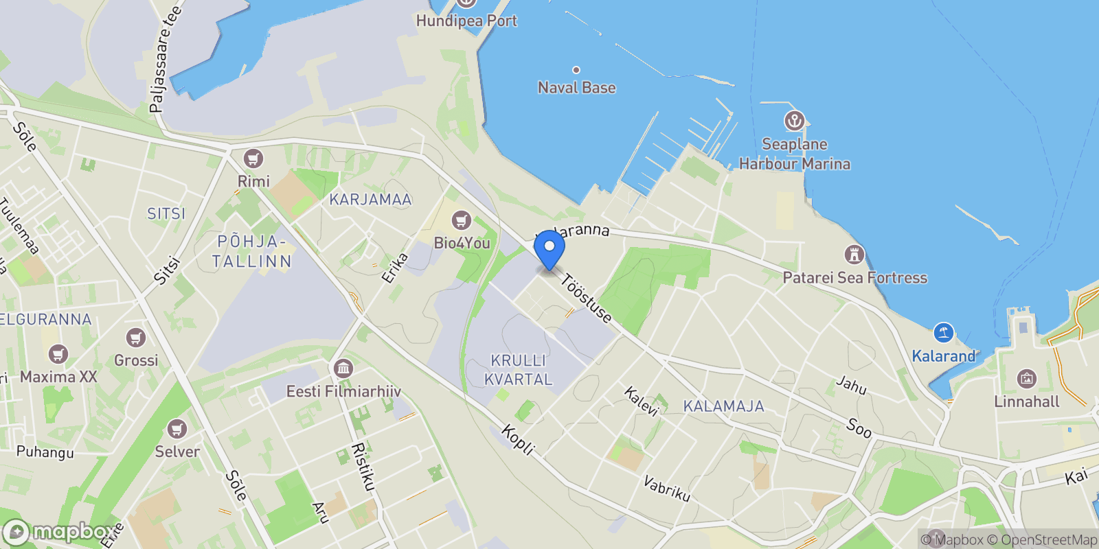 Map showing Tööstuse 47d, Tallinn, Harju County, Estonia.