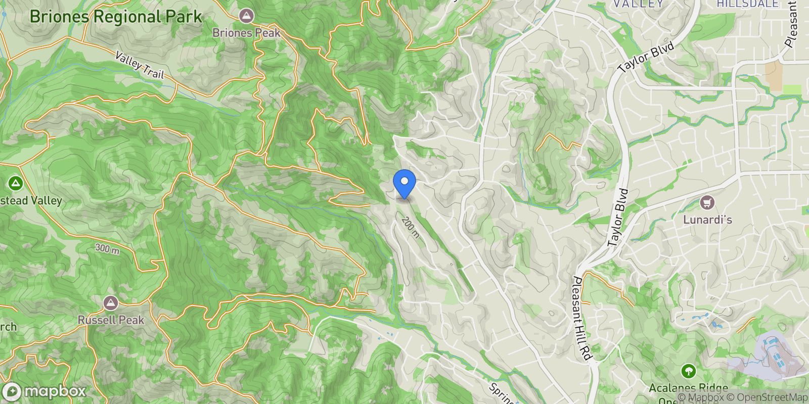 Map showing 1600 Shangri La Ct., Lafayette, California, United States.