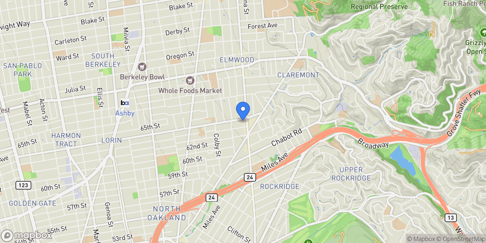 Map showing 2636 Alcatraz Ave, Oakland, California, United States.