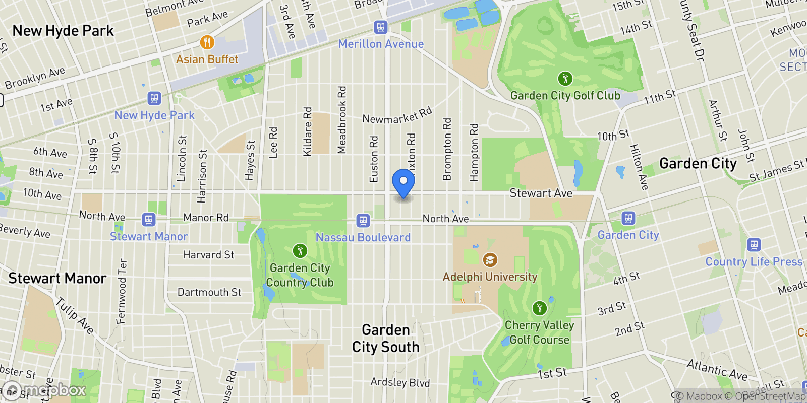 Map showing 85 Kilburn Road, Garden City, NY, 11530, USA, Garden City, New York, United States.