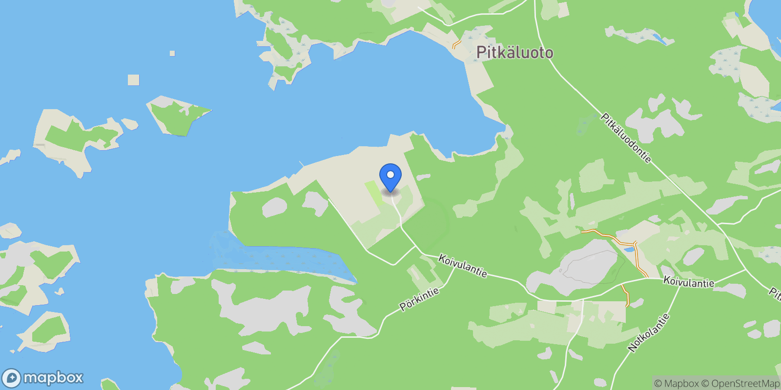 Map showing Koivulantie, Lopmeri, Southwest Finland, Finland.