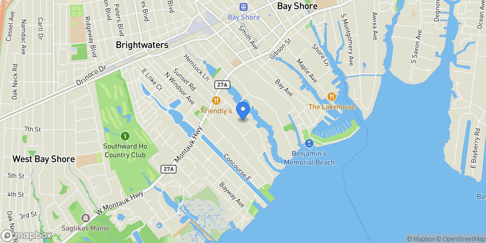 Map showing 30 Lawrence Lane, Bay Shore, NY, 11706, USA, Bay Shore, New York, United States.