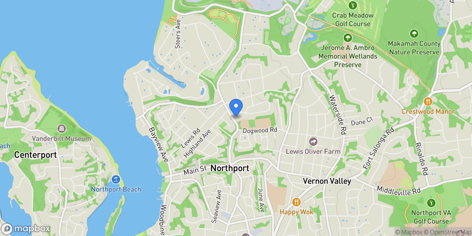 Map showing 150 Ocean Avenue, Northport, NY, 11768, USA, Northport, New York, United States.