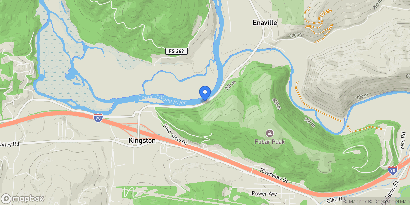Map showing NKA Coeur d'Alene River Rd, Kingston, ID 83839, 83839, Idaho, United States.