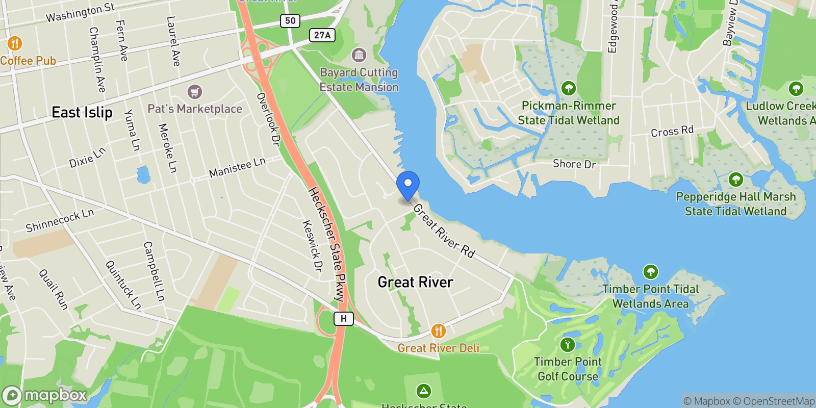 Map showing 312 Great River Road, Great River, NY, 11739, USA, Great River, New York, United States.