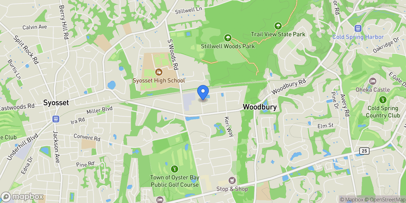 Map showing 10 Aron Drive, Woodbury, NY, 11797, USA, Woodbury, New York, United States.