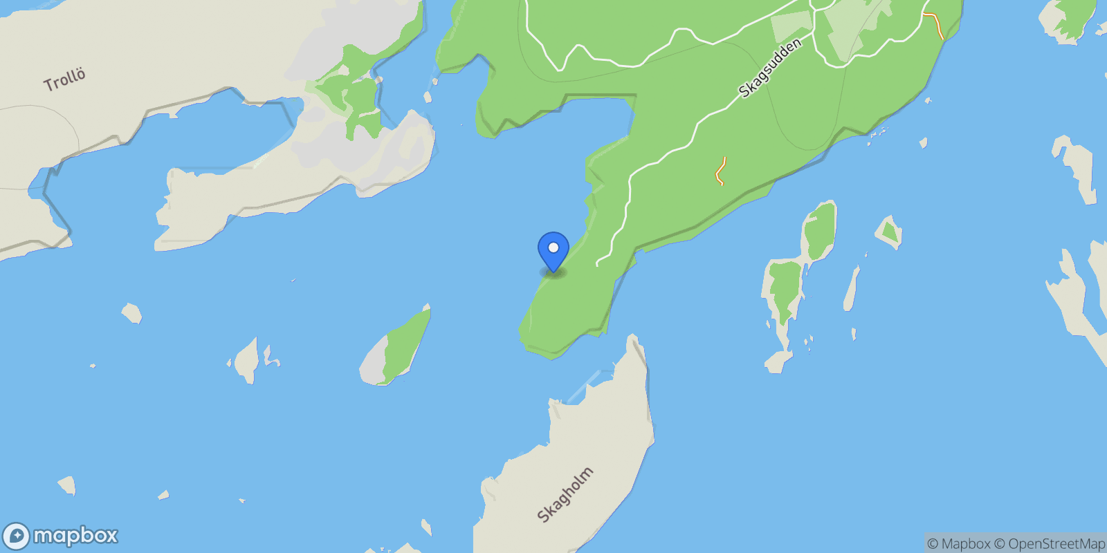 Map showing Skagsudden 281, Parainen, 19 21600, Boda, Southwest Finland, Finland.