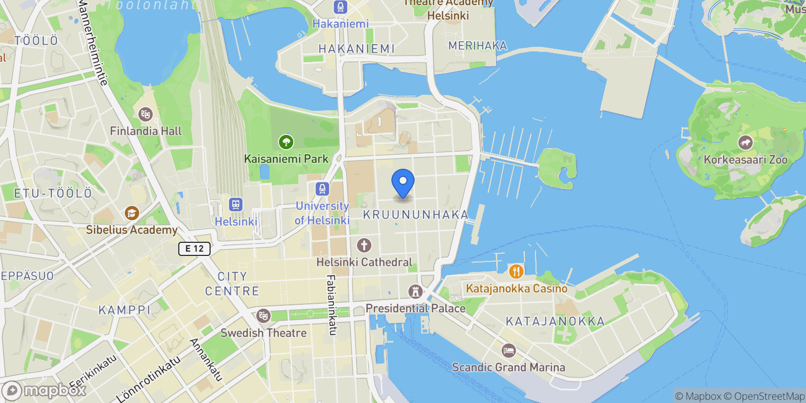 Map showing Vironkatu 8 D, Helsinki, 18 00170, Helsinki, Uusimaa, Finland.