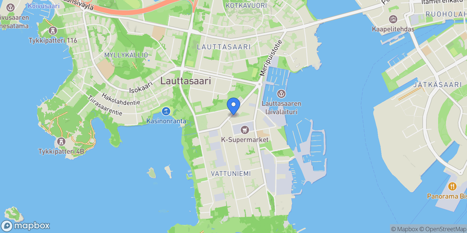 Map showing Heikkiläntie 1 C 47, Helsinki, 18 00210, Helsinki, Uusimaa, Finland.