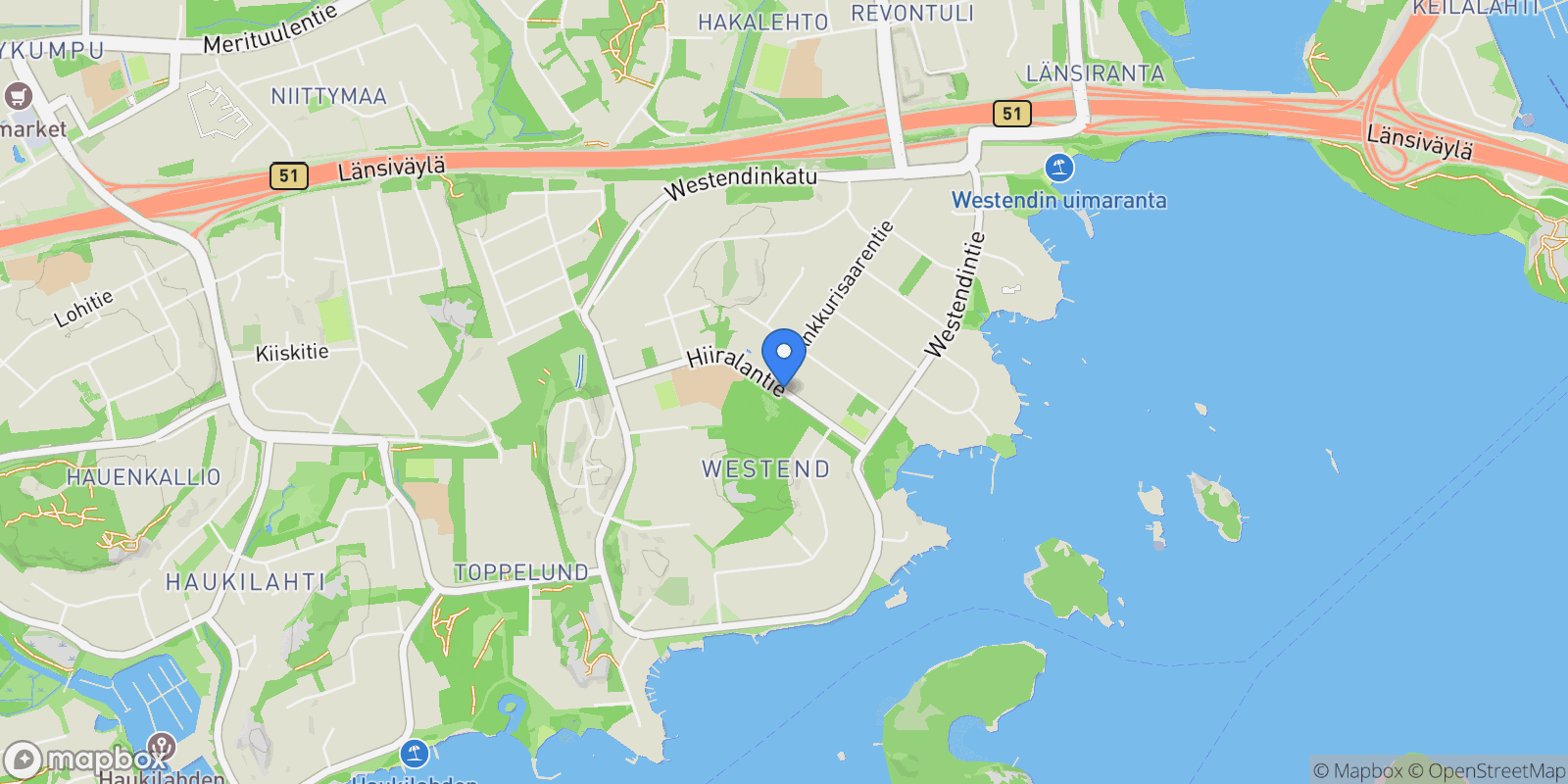 Map showing Unique villa near the sea, Espoo, 18 02160, Lahnus, Uusimaa, Finland.