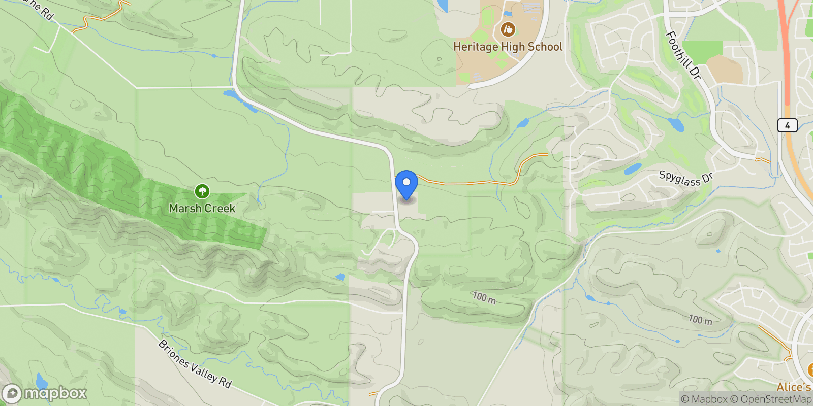 Map showing 9050 Deer Valley Rd, Brentwood, California, United States.