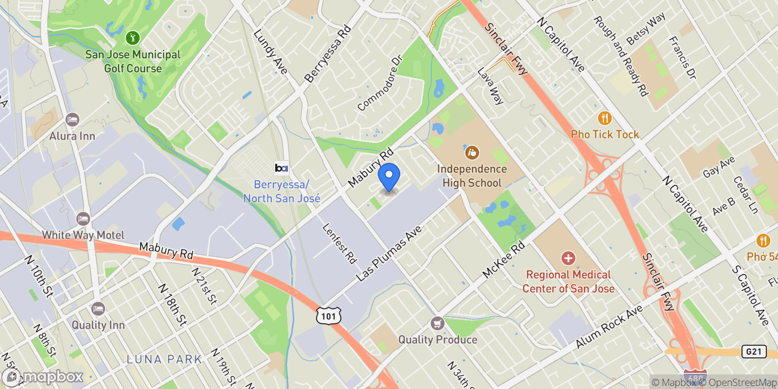 Map showing 1889 Sable Place, San Jose, California, United States.